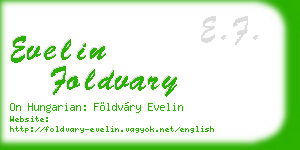 evelin foldvary business card